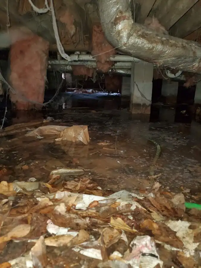Crawl space flood assessment for Commercial Water Damage Restoration in Canton